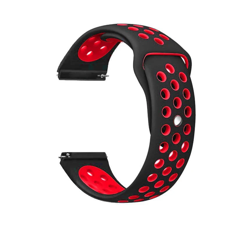 10-Black red 22 мм 20 мм ремешок для часов samsung galaxy watch active 46 мм ремешок gear S3 frontier 42 мм huawei watch gt ремешок силиконовый ремешок для часов - Цвет ремешка: 10-Black red