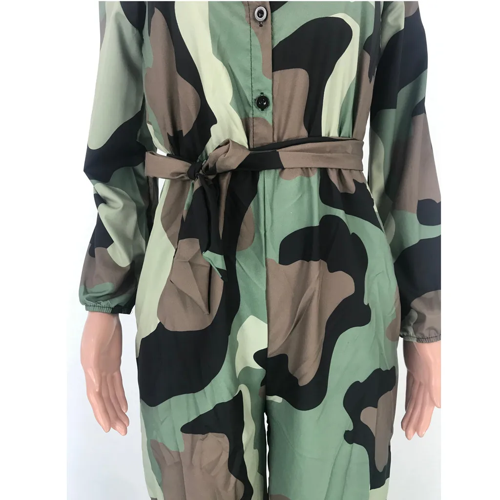 

Womail Jumpsuit women Vintage Jumpsuits Women Camouflage Long Sleeve Rompers Casual Cargo Wide Leg Pants Plus size Overall mujer