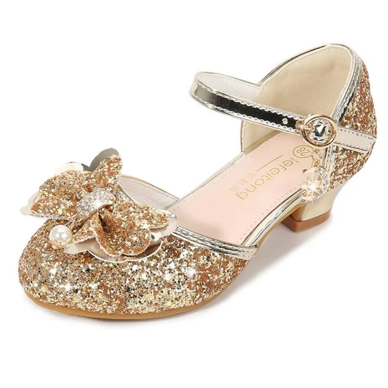 Детское платье принцессы с блестками босоножки для свадебного торжества девочек