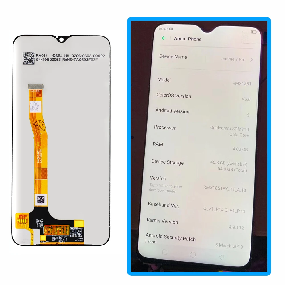 6 3inch for realme3 pro rmx1851 lcd display touch screen digitizer replacement for realme 3 pro free global shipping