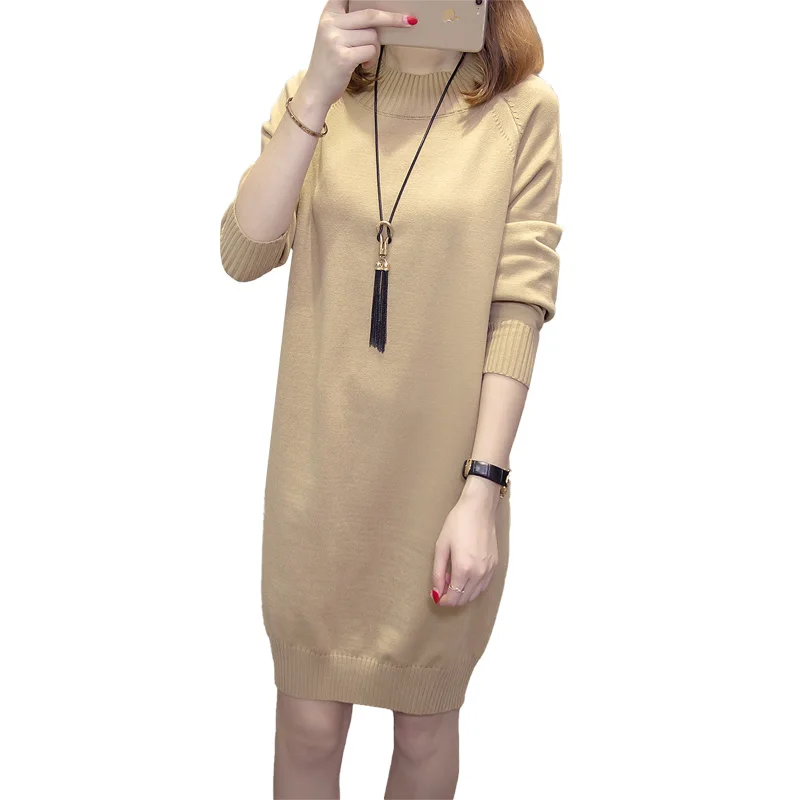 

4xl plus big size sweater women spring autumn winter 2020 feminina loose long pure color black sweaters female A5375