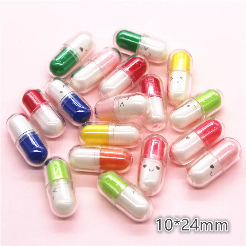20 шт. смешанные цвета милые капсулы смайлики экспрессия таблетки внутри сережек