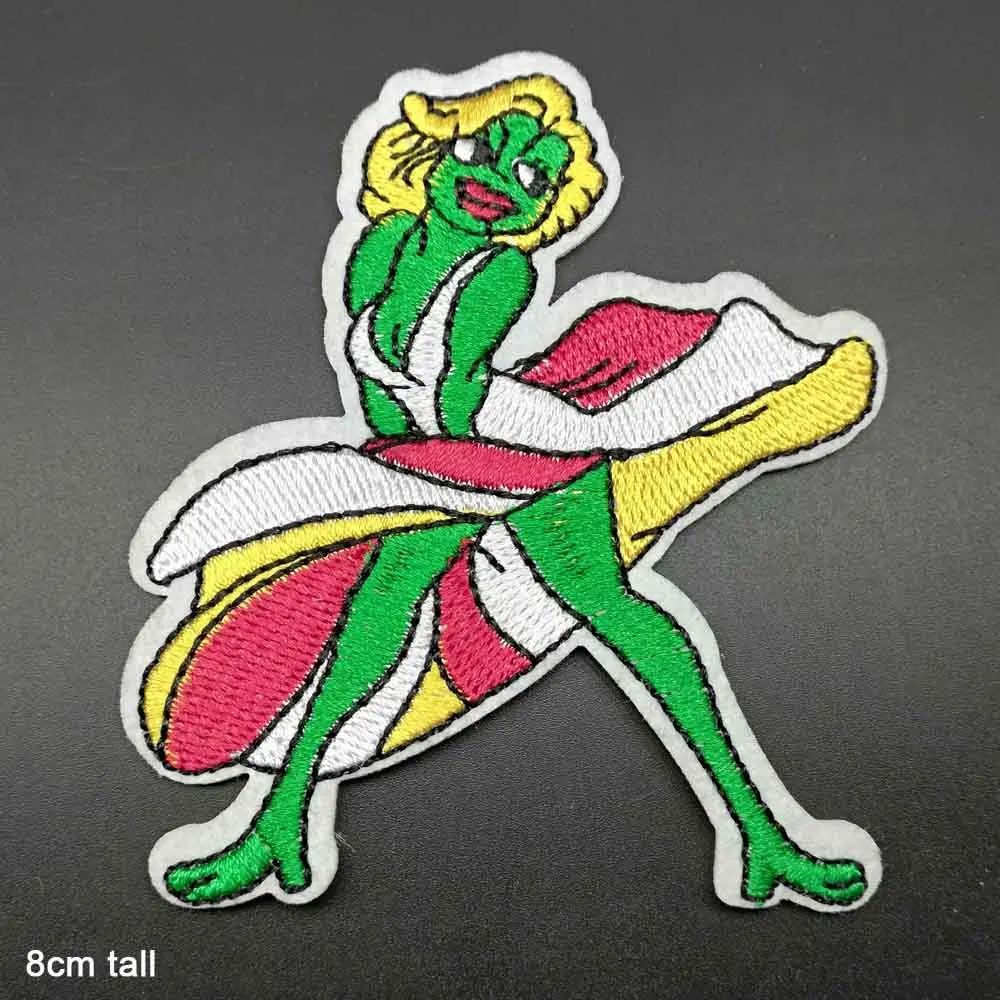 Зеленые нашивки с животными для одежды вышивка утюгом аппликация