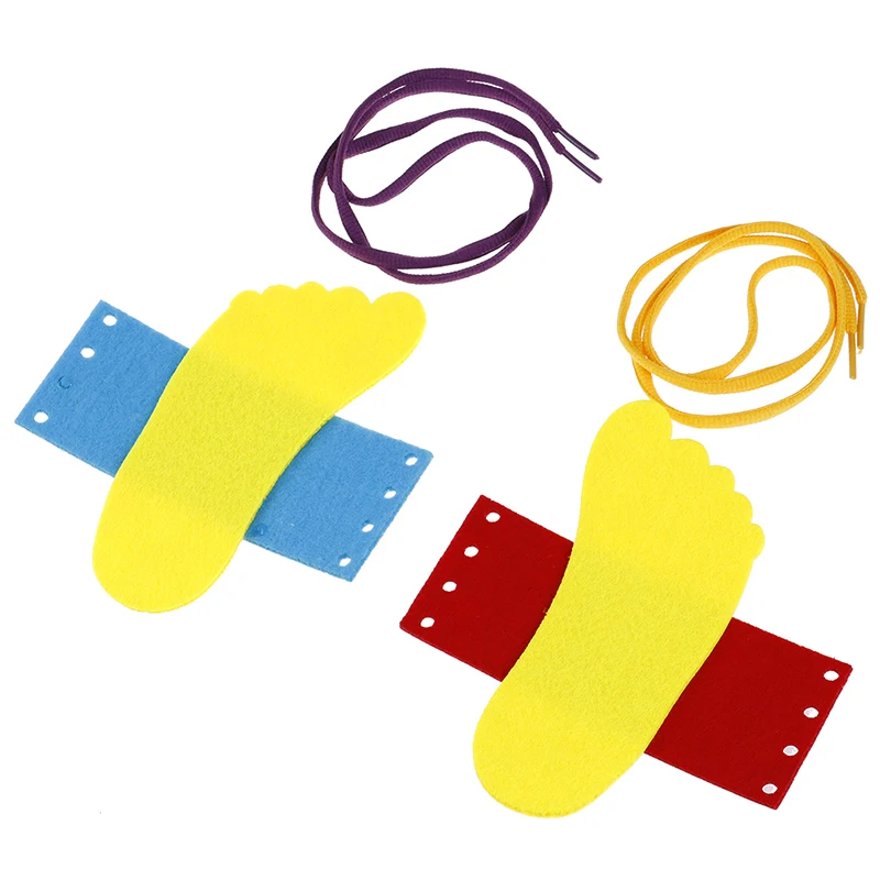 

1Pair Kids Educational Toys Children Toddler Lacing Shoes Leaing To Tie Shoelacesrn math Toy Early Teaching Aids