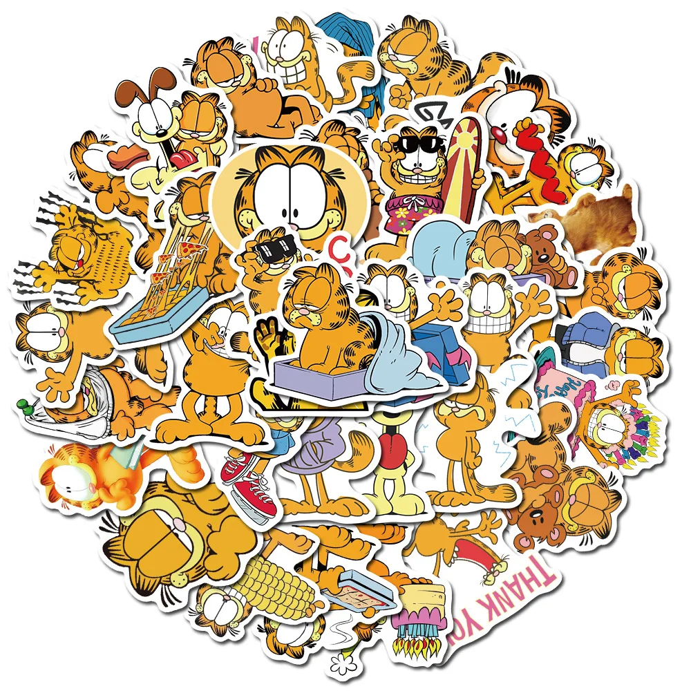 50 шт./компл. Garfield наклейка для скейтборда гидро фаск ноутбука переводные наклейки