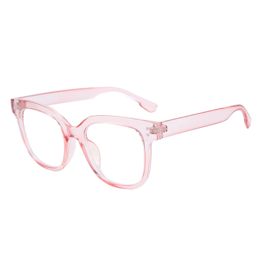 WHO CUTIE Anti Blue Light Blocking Computer Glasses Women Men Brand Design Rivet Square Frame Optical Lens Eyeglasses S131 - Цвет оправы: C3 pink