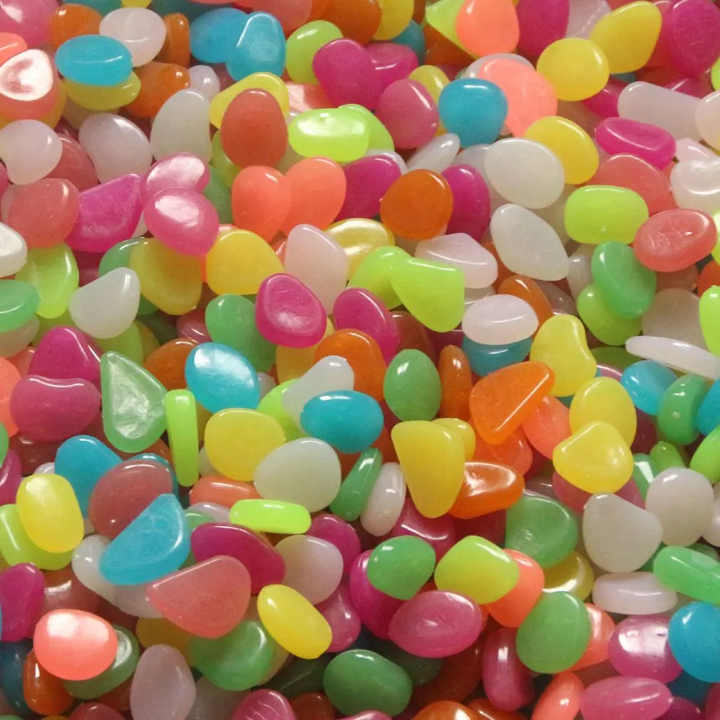 

100Pcs Outdoor Luminous Pebbles Stones Glow In The Dark Fish Tank Flower Pot Decor Crafts Home Garden Aquarium Lawn Decoration