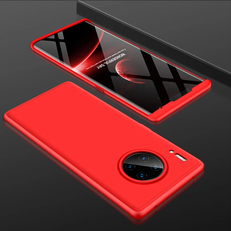 Red Защитный чехол для HUAWEI mate 20 30 Lite, чехол для HUAWEI mate 20 30 Pro, роскошный чехол 360, полный корпус, жесткий матовый чехол для задней панели из поликарбоната - Цвет: Red