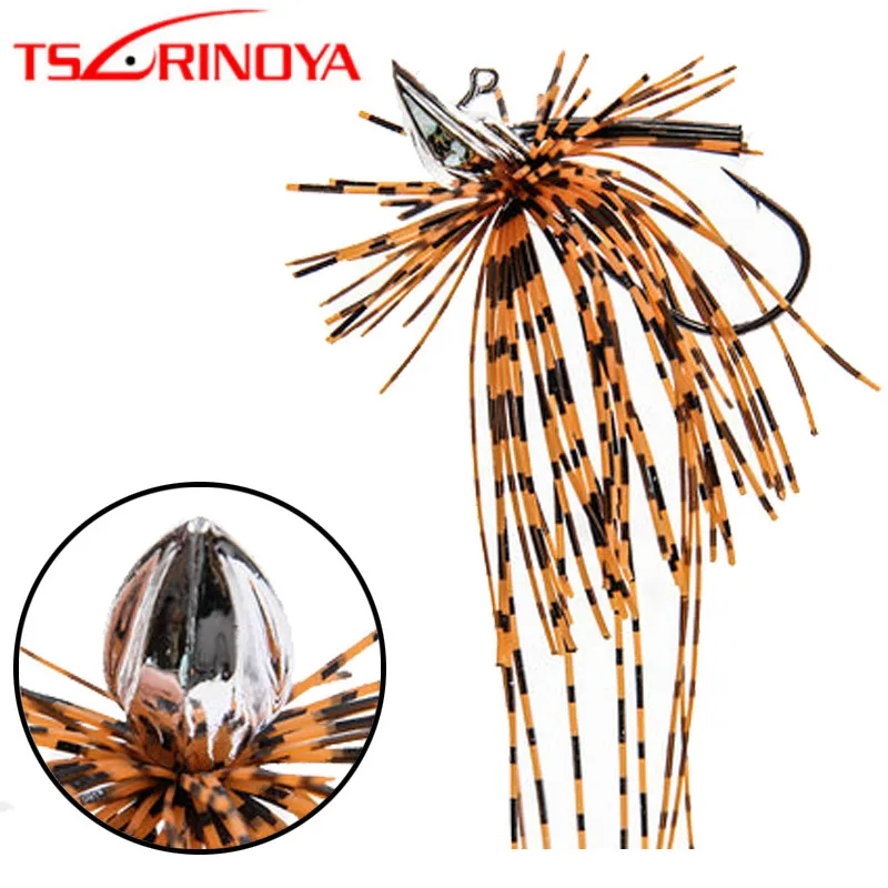 TSURINOYA 10 5g приспособлений резиновая приманка с юбкой Lead Jig головки офсетная молния