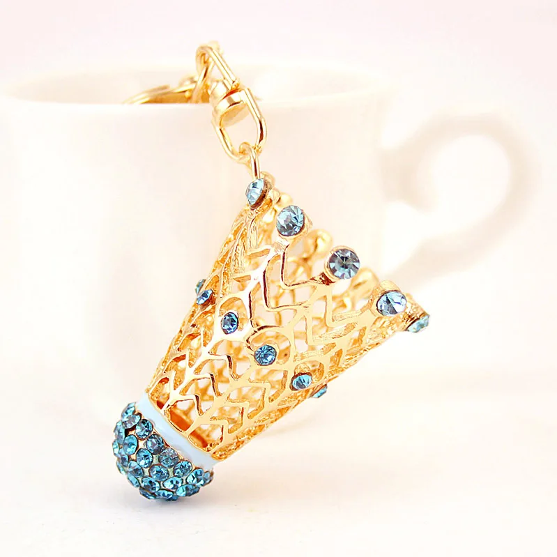 Модный крутой брелок для автомобильного ключа в виде бадминтона металлическая