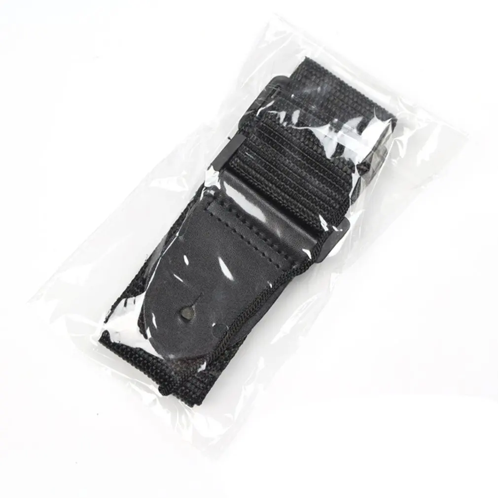 

Adjustable Guitar Shoulder Strap Nylon Belt Synthetic Leather Ends with Small Pockets and Guitar Picks for Guitar Bass