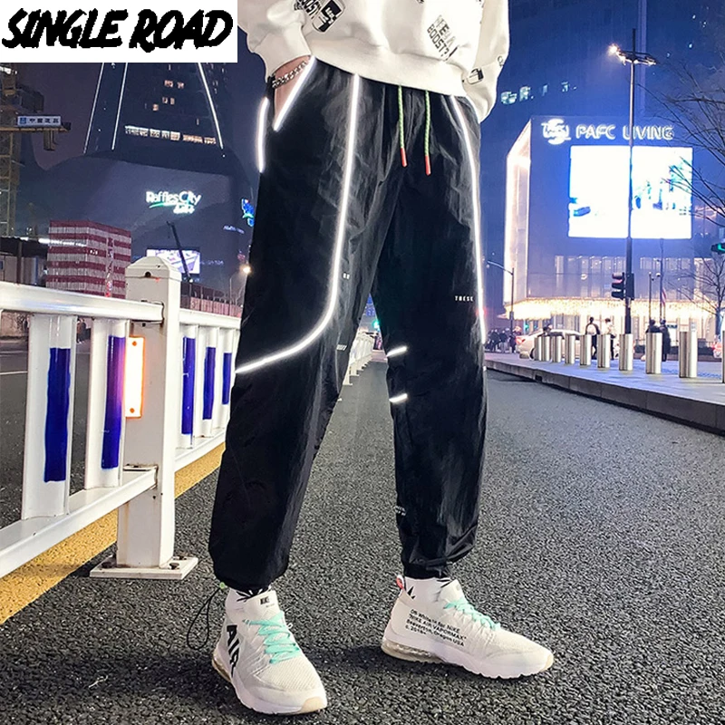 Мужские спортивные штаны SingleRoad брюки для бега 2020 в полоску сбоку стиле хип хоп