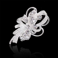 bow brooch rhinestone flower brooches for women large bowknot brooch pin simple fashion jewelry wedding pin corsage accessories