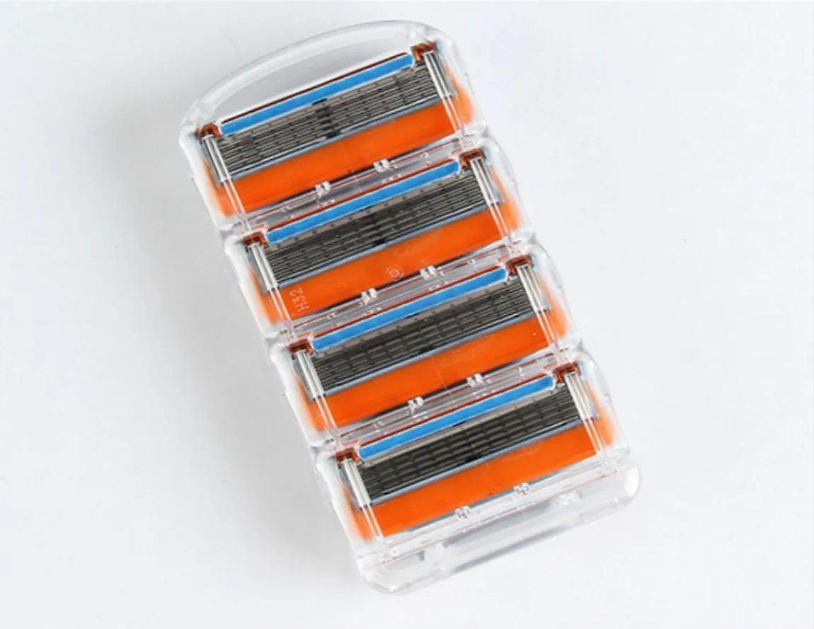 

4Pcs Razor Blade Manual Razor Head Full Body Washing Hair Removal Beard Knife Stainless Steel 5-Layer Blade