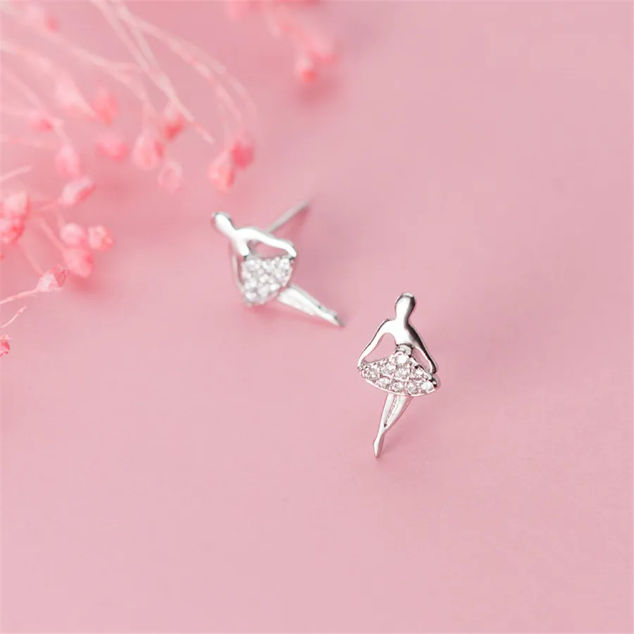 Женские серьги-гвоздики из серебра 925 пробы с кристаллами | Украшения и