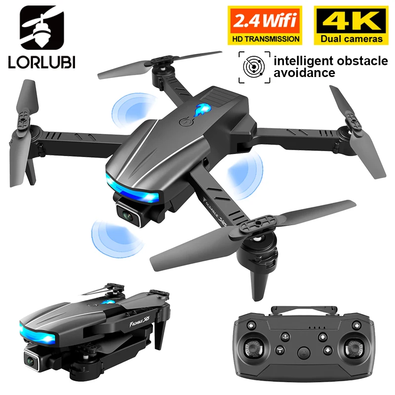 

LORLUBI S85 RC Mini Drone 4k HD Dual Camera Wifi Fpv Drones With infrared obstacle avoidance Foldable Helicopter Quadcopter Toys