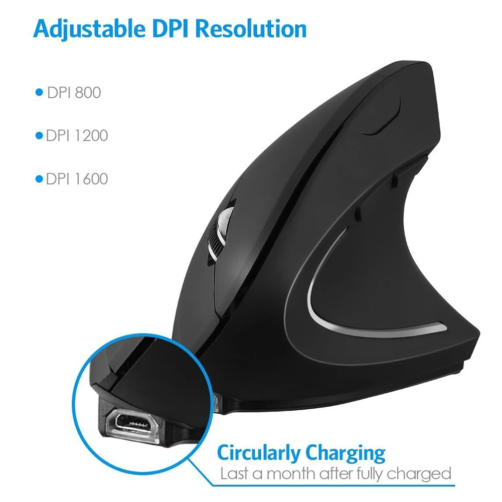 2 4G usb зарядка 5D Bluetooth Вертикальная мышь Удобная оптическая ПК офис для ноутбука