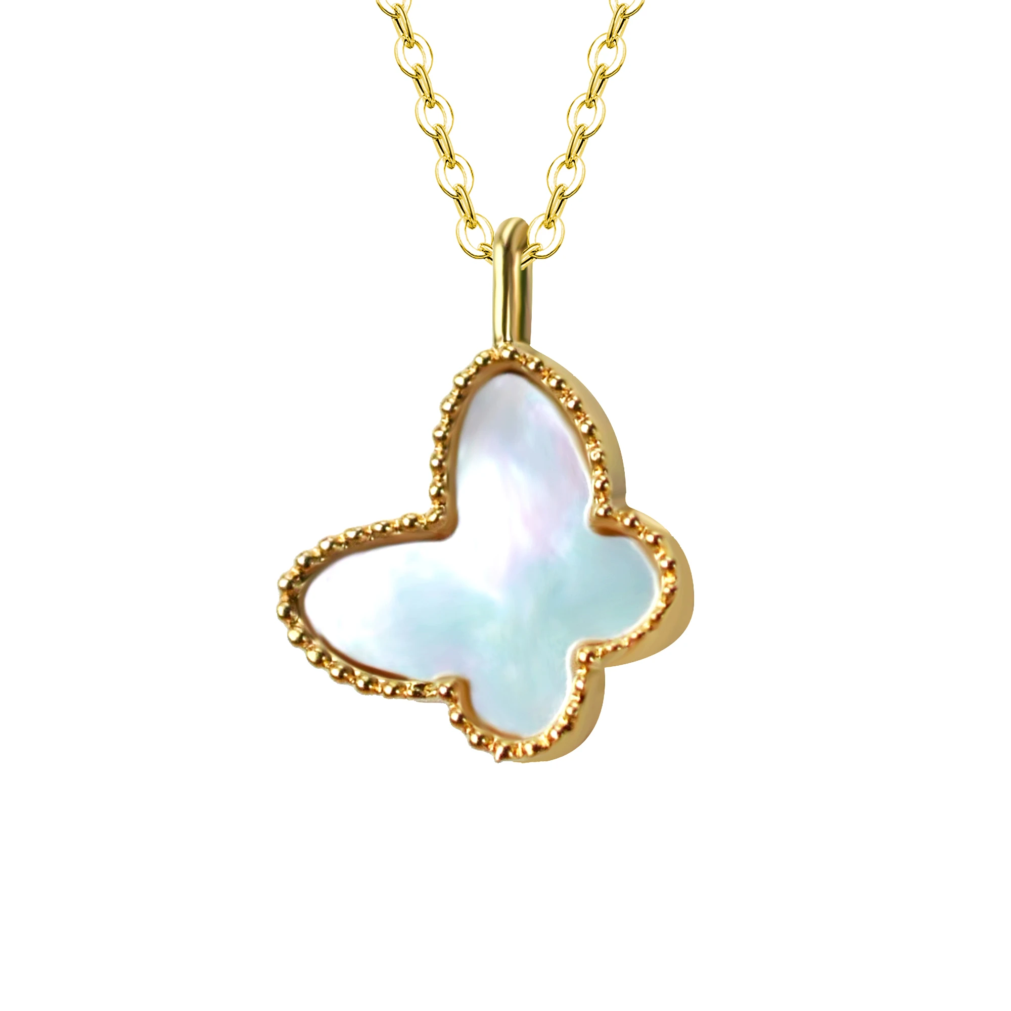 

Цепочка с подвеской из 18-каратного золота, с белым кулоном