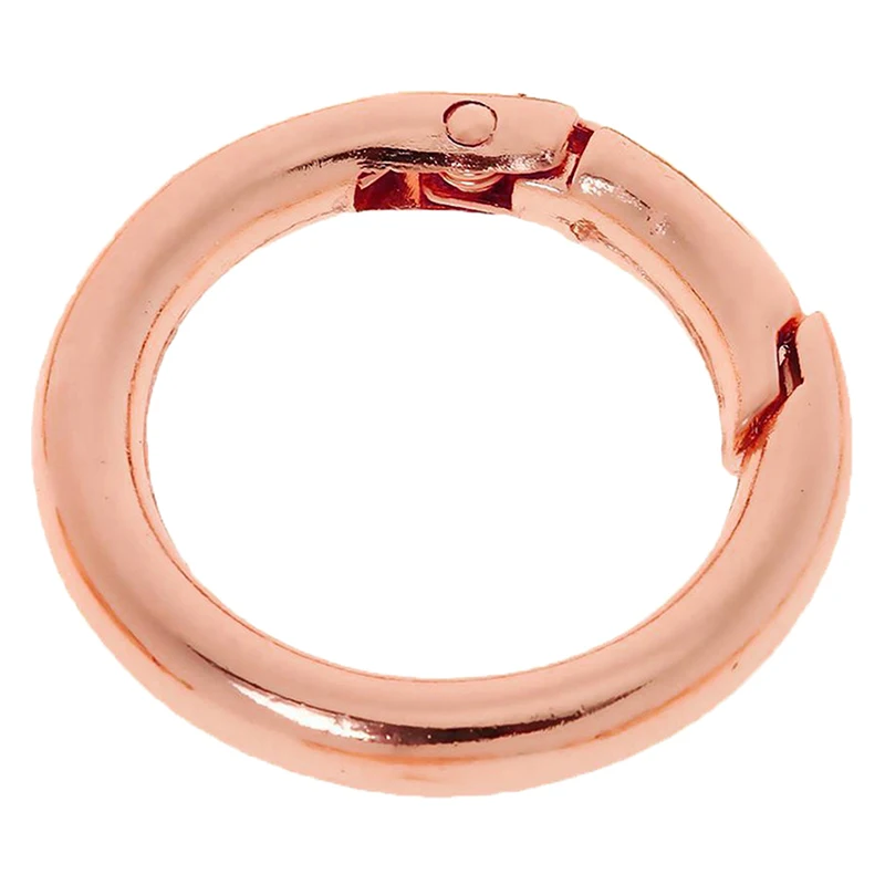 Rose Gold 25mm Круглый карабин из нержавеющей стали Тактический Многофункциональный многофункциональный инструмент Блокировка круг карабины скалолазание EDC брелок для ключей - Цвет: Rose Gold 25mm