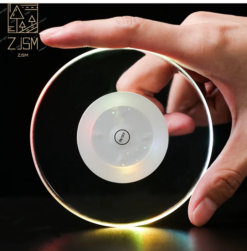 

LED Wine Glass Coaster Transparent Placemats For Table Plastic Cocktail Base Luminous Light Cup Bottom Whiskey Milk Tea Coasters