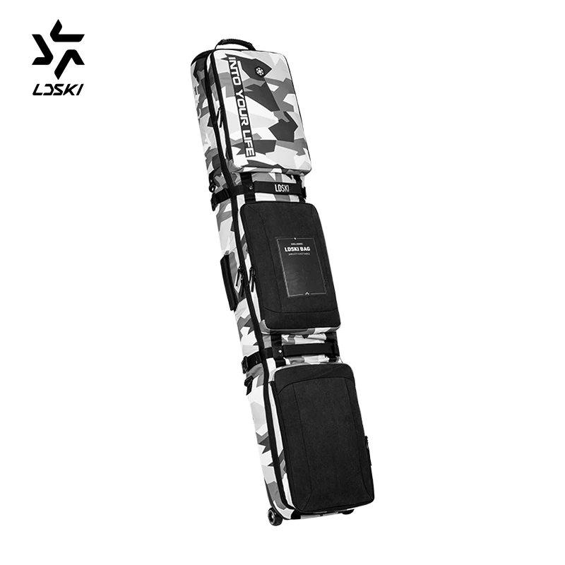 Snowy Camo Exp LDSKI сумка для катания на колесах, лыжная сумка для сноуборда, командная серия, сумка для шлема, зимняя Дорожная сумка из водонепроницаемого материала, сухая влажная разделенная секция - Цвет: Snowy Camo Exp