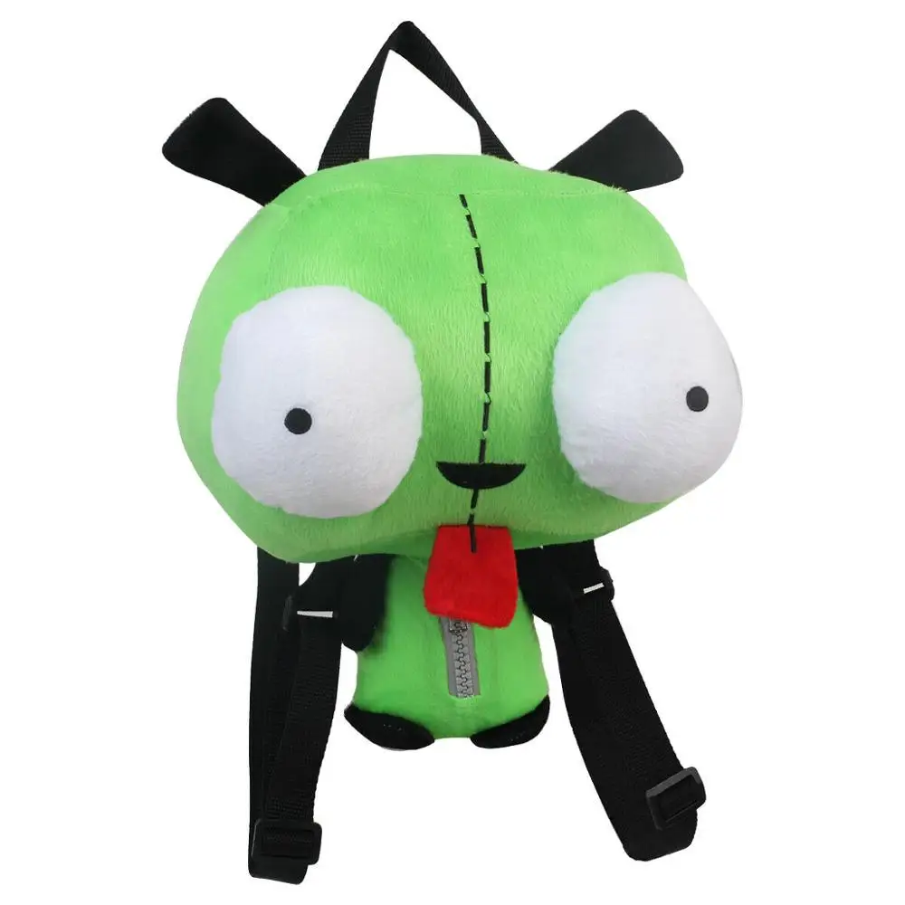 Новый Alien Invader Zim 3D глаза робот Гир милый плюшевый рюкзак зеленая сумка