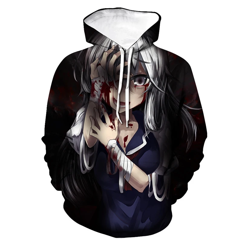 

New Future Dairy Hoodies Anime Mirai Nikki 3D Print Hooded Sweatshirt Men Women Harajuku Hip Hop Hoodie Pullover Tops Male Coat