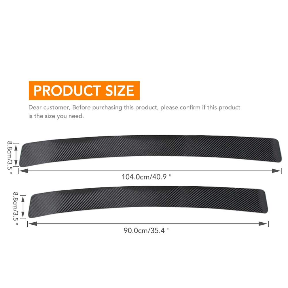 

2Pcs/Set Universal Trunk Rear Guard Plate Sticker Car Rear Bumper Trim Anti-Kicked Scratch Protection Carbon Fiber Stickers