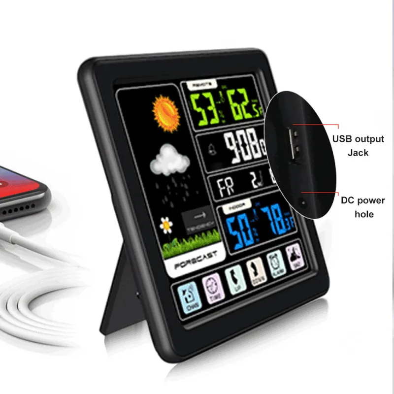 Многофункциональные часы с сенсорным экраном беспроводные Часы ЖК-дисплеем для