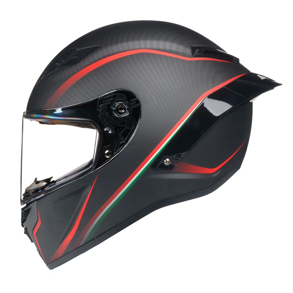 Карбоновая печать мотоциклетный шлем полное лицо точка Fmvss No.218certified Capacete Moto Cascos Para Moto Devil Horns Racing