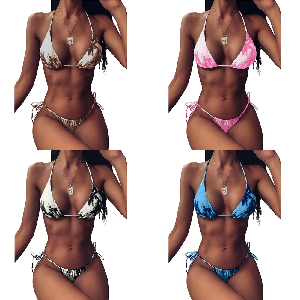 Новинка 2020 женский купальник сексуальный комплект бикини с завязками мягкий