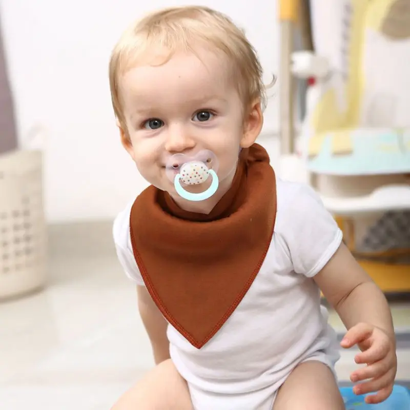 

6 Pcs/set Baby Solid Color Saliva Towel Soft Newborn Children Triangle Towels C5AA