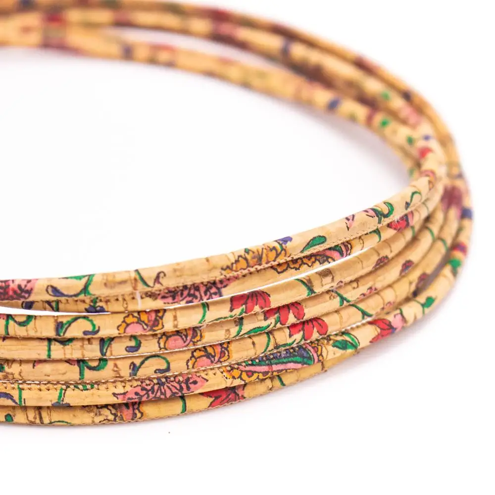

10 meters Flower pattern 3mm Round Cork Cord COR-544