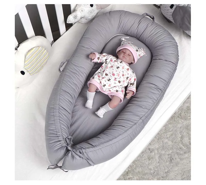

Crib Middle Bed Portable Newborn Bed Uterine Bionic Bed Anti Pressure Anti Rollover Infant Protect Solid Color Nap Mattress