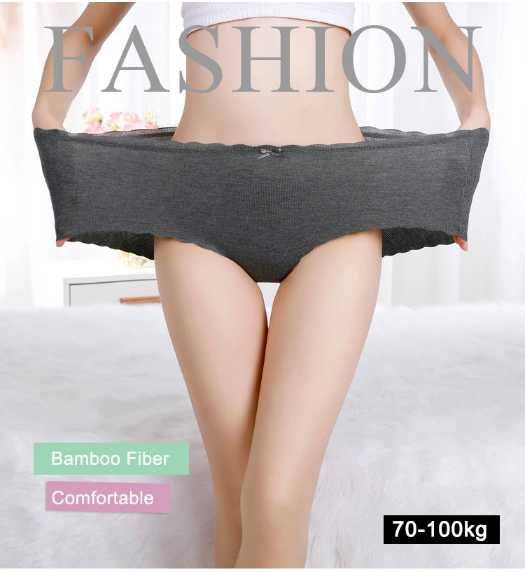 3Pcs/lot Thin No trace Soft High elasticity Comfortable ruffles Lingeries Modal Underwears Women Panties Plus Size 6XL Briefs | Женская