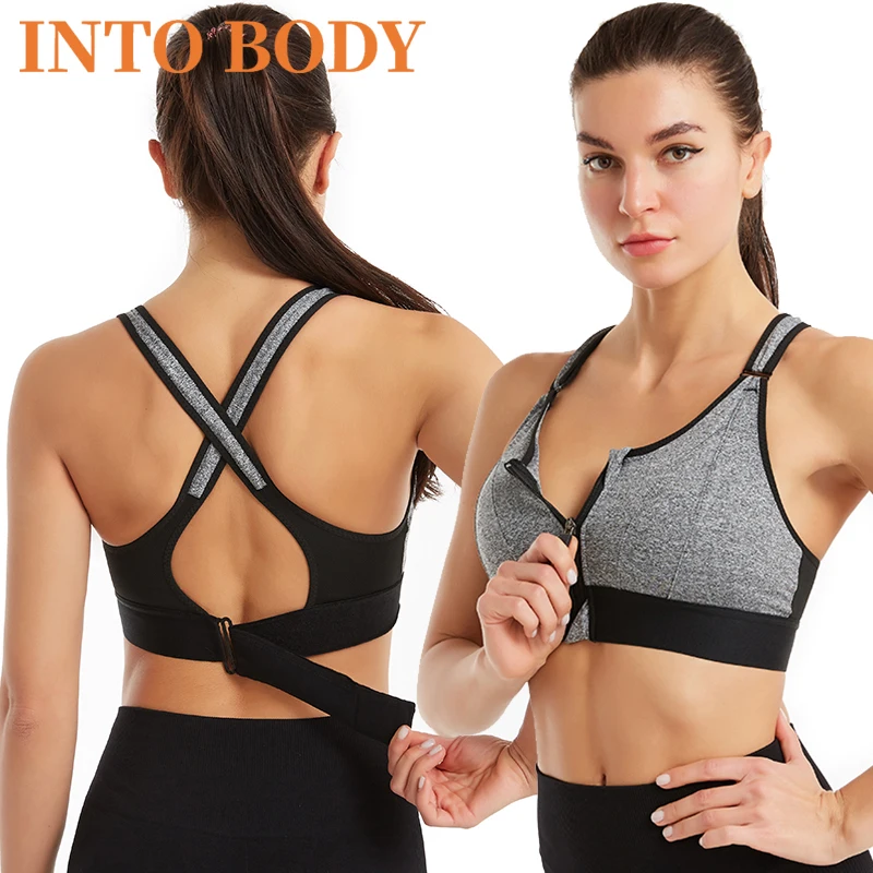 

Sports Bra Crop Top Fitness Women's Sportswear Women's Sports Bra Front Zipper Women's Underwear Running Push Up Underwear