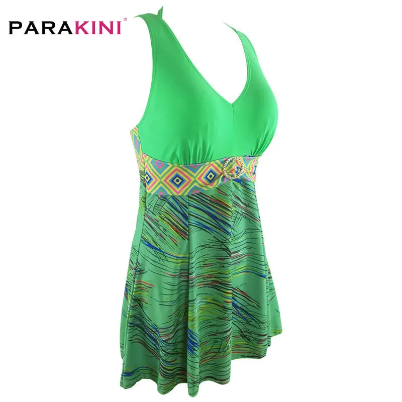 PARAKINI, сдельный купальник,, плюс размер, 2XL, одежда для плавания, для женщин, пуш-ап, купальники, в горошек, с принтом, на бретельках, ретро платье, одежда для плавания, танкини