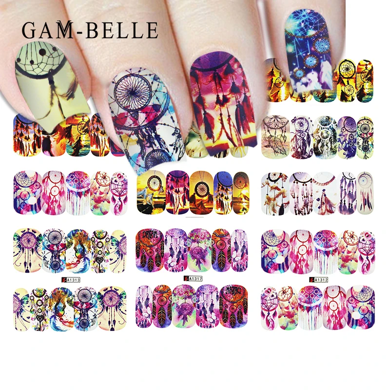 

GAM-BELLE 1pc Nail Stickers Set Brilliant color butterfly Designs Nail Art Decals Sliders Transfer Foil Decoration Manicure