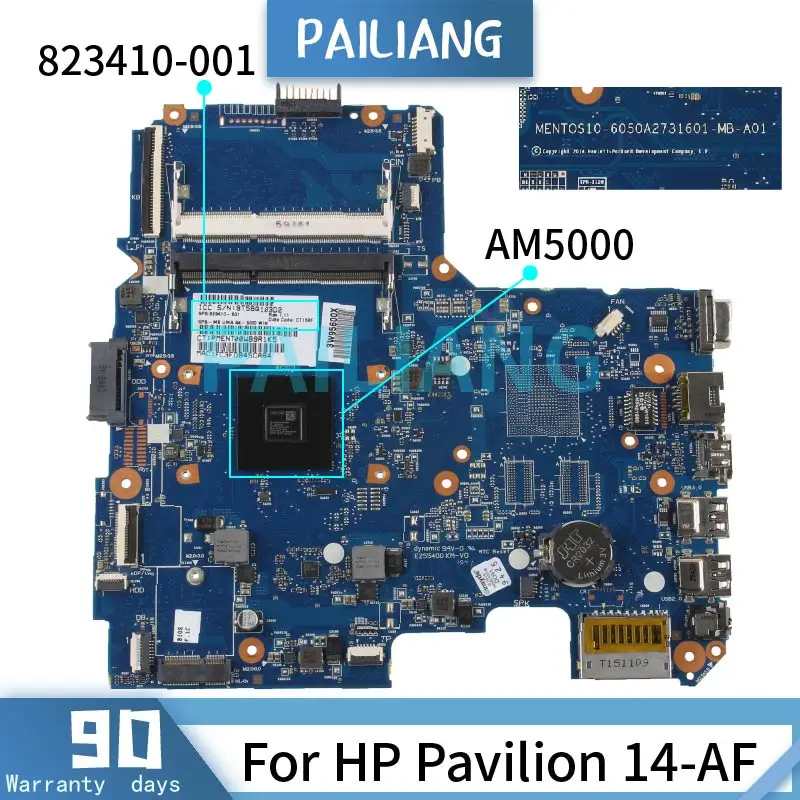 Pailiang Placa-mãe do Portátil para hp Pavilion 14-af Am5000 Mainboard 6050a2731601 823410001 Ddr3 Tesed Placa-mãe para notebook