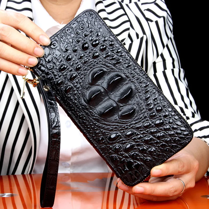 

Crocodile Ma'am Wallet Hand Package Genuine Leather Long Fund Woman High-quality European style designer carteira feminina purse