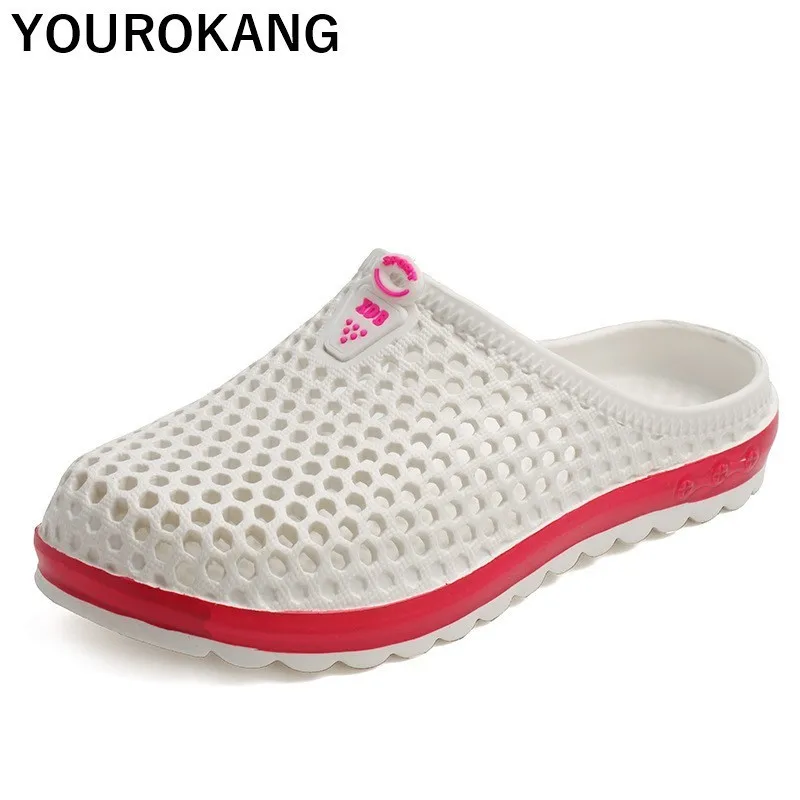 Шлепанцы женские легкие для сада и пляжа ажурные сандалии бассейна массажные