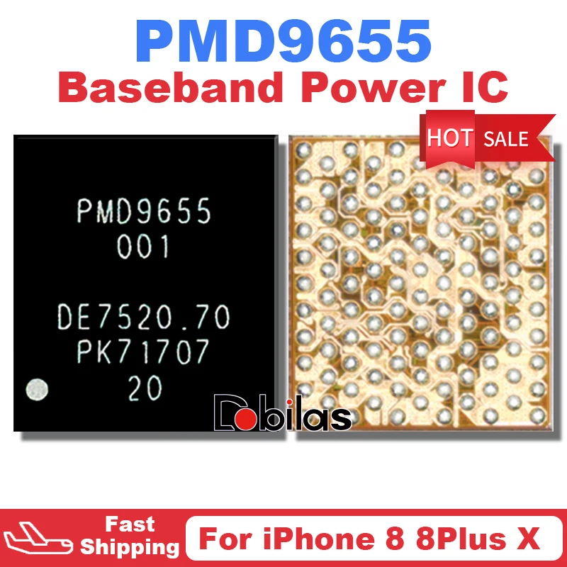 

10Pcs PMD9655 For iPhone 8 8Plus X Baseband Power IC Chip U_PMIC_E BGA Replacement Parts Integrated Circuits Chipset