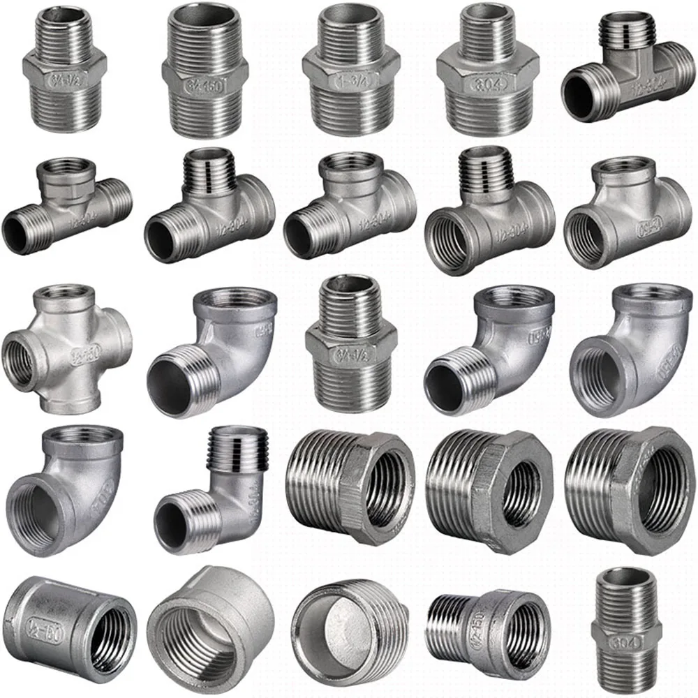 1/2" 3/4" G1 Stainless Steel SS304 Variable Diameter Internal and External Wire Female-Male Fuel Street Threaded Pipe Fittings F