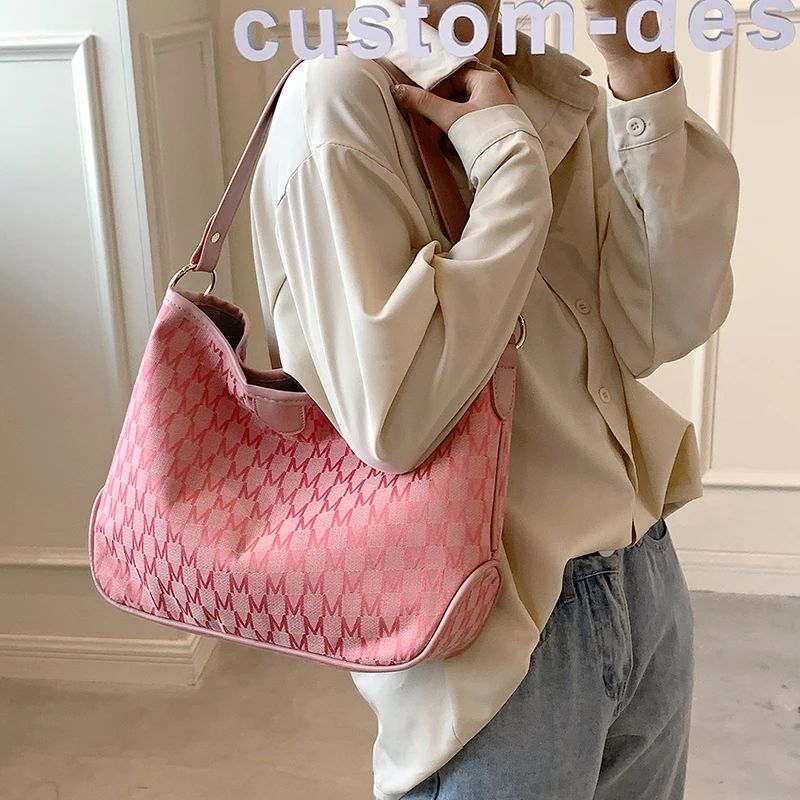 Women Tote Bags Denim Large Shoulder Bag High Quality Crossbody Bag Vintage Letter Pattern Satchels Female Packs