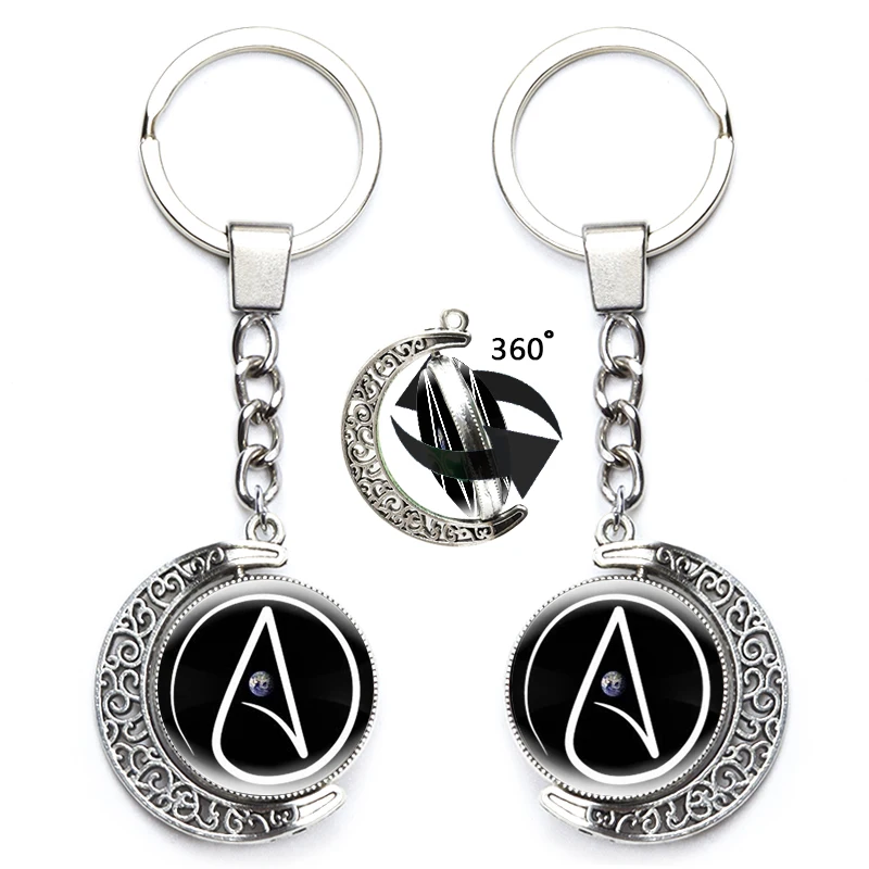 Брелок с символом атеиста поворотный брелок без религии модные брелки Луной