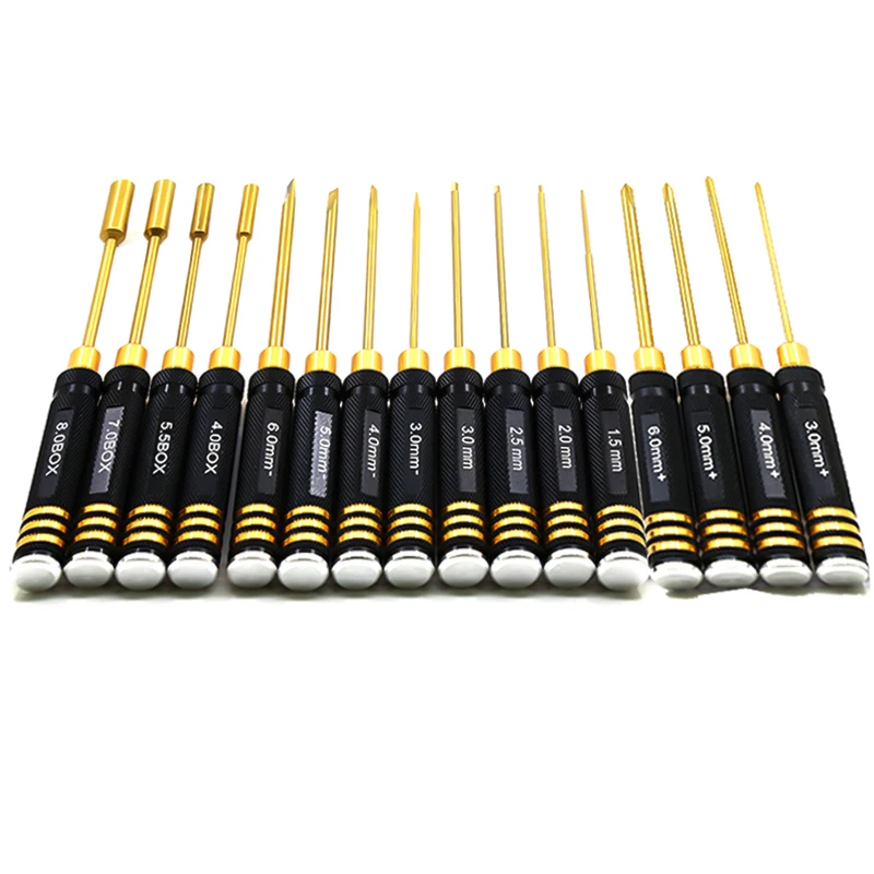 

16 Pcs Titanium M3 M4 Premium Hexagonal Screw&Socket Drivers RC Car Tool Set for RC Model Car