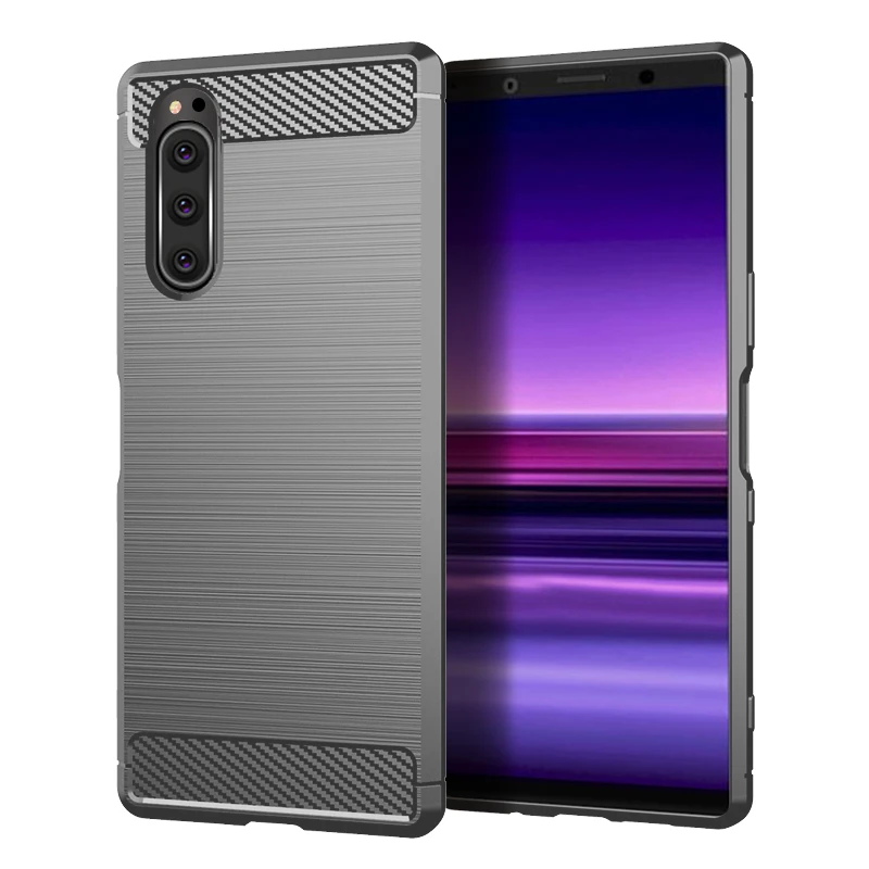 Серый Для sony Xperia 5 Чехол Силиконовый прочный армированный Мягкий чехол Чехол для sony Xperia 8 Xperia5 телефонные чехлы Fundas Coque - Цвет: Серый