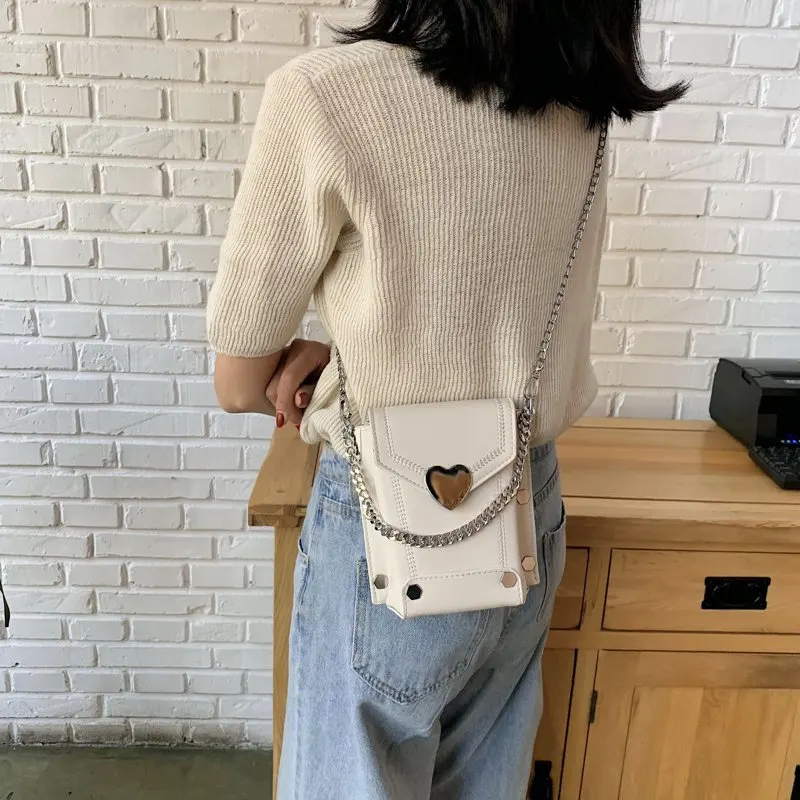 Женская сумка через плечо с цепочкой летняя мини-сумка из искусственной кожи для