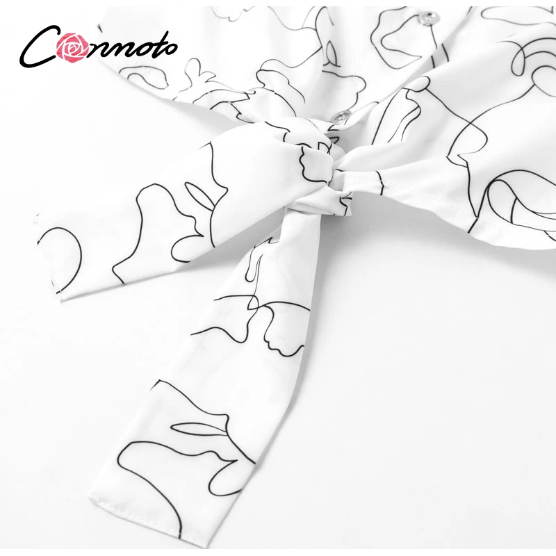 Conmoto летние белые сексуальные повседневные женские блузки уличная одежда