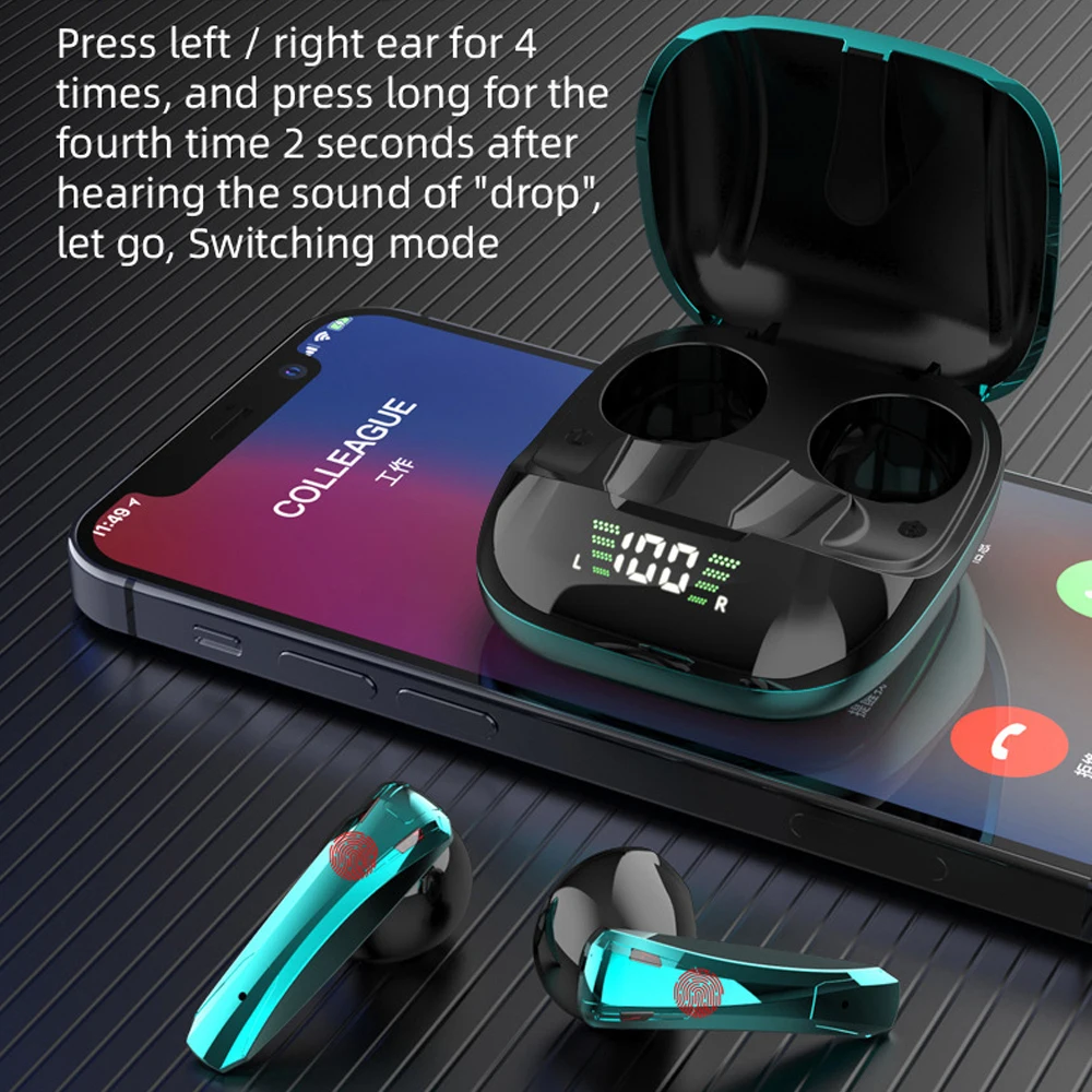 

True Wireless Earphone HIFI Sound Quality Lossless Roise Reduction Bluetooth Headphone IPX6 Waterproof Dual Mode Earbuds HD Call